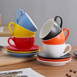 Coffee Cup Matte Ceramic Mug Cappuccino Latte Porcelain Drinkware Tea Cups And Saucer Sets 300ml Birthday Gift Coffeeware Sets