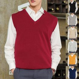 Men's Vests All-Match Comfortable Male Sweater Vest Top Leisure Outwear For School