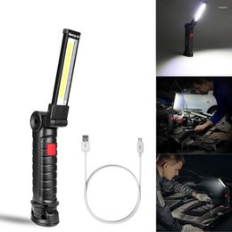 Flashlights Torches Rechargeable LED Bar Work Light Portable COB Torch USB Magnetic Lanterna Hanging Hook Lamp For Outdoor