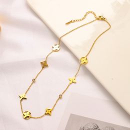 Pendant Necklaces designer necklace gold chain heart tennis clovers luxury jewelry stainless steel crystal cuban link hip hop women pearl pendant wholesale party