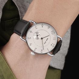 Wristwatches Wal-Joy Brand Men Watch Leather Strap Digital Casual Quartz-watch Male Waterproof Sports Clock Minimalist (8005)
