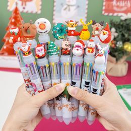 Colors Brand Cute Christmas Ballpoint Pen Cartoon 0.5MM Ball Office School Writing Supplies Novelty Stationery