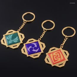 Keychains Game Genshin Impact Keychain Eyes Of God Luminous Key Chains Chain Lanyard Cosplay Keyring Miri22