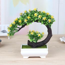 Decorative Flowers Artificial Flower Plant Tree Bonsai Fake Potted Ornament Colourful Plants Home Table El Garden Decor Gift