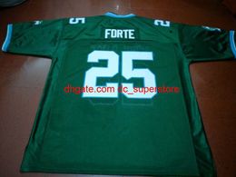 Custom Men Youth women Vintage #25 Tulane Matt Forte Green Football Jersey size s-4XL or custom any name or number jersey