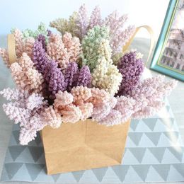 Decorative Flowers 6pcs/lots Artificial Foam Mini Berry Vanilla Spike Cereals Plant Bouquet For Home Wedding Decor