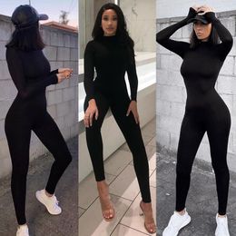 Women's Jumpsuits Rompers Spring Women Sexy Jumpsuit Streetwear Long Sleeve Bodycon Solid Sport Fitness Jumpsuits Romper Overalls For Women Body suit 230311