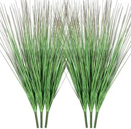Decorative Flowers (6-Pack) 27" Artificial Plants Greenery Wheat Grass For Indoor UV Resistant Realistic Faux Fake Shrubs Plant Onion