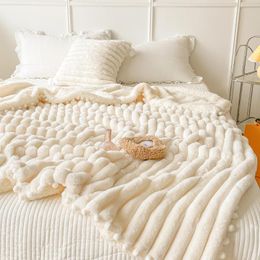 Blankets Winter Double-sided Fleece Blanket Home Bedroom Sofa Thickened Plus Velvet Warm Office Nap