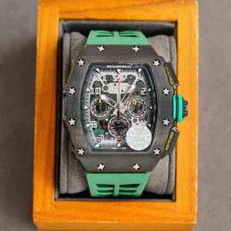 Nuovi orologi da polso meccanici cronografo rm11-03 Mens Mechanical Factory Ri Cha De m Le Rm11-03 Movimento 50x40mm Swiss J82 Designer Alta qualità