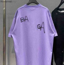 Balenciga Balenciga Balenciga Balenciga Women T Shirt Paris Classic Designer Front And Back Scrawled Cotton Round Neck Short Sleeve L