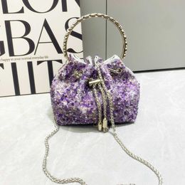 top Evening Banquet Bag Purses and Handbags Bags for Women Luxury Designer Bucket Clutch Purse Crystal Rhinestone Shoulder Bag 230308