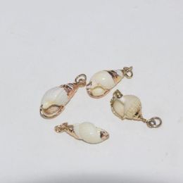 Pendant Necklaces 5pc Gold Plating Raw Snail Charm Pendants For Necklace Mother Pearl Shell Women Accessories