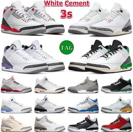 3 3s White Cement Reimagined Fire Red Cardinal Dark Iris Pine Green UNC Rust Pink Black Cat Wizards sneakers mens womens Trainers Shoes Size 5 5.5 6.5 7.5 8.5 9.5 10.5 11.5 12.5