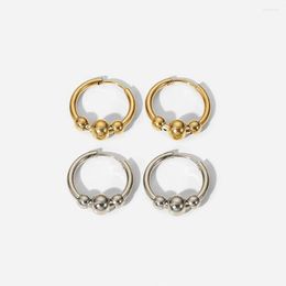 Hoop Earrings Stainless Steel Beaded Earring Removable Multiple Use Metal Charms Small Hoops For Women Jewelry Gift Waterproof