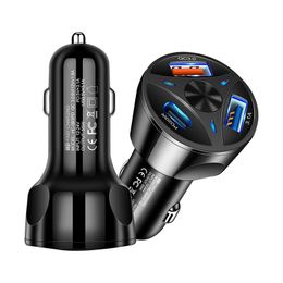 Fast Quick Charge 3 USb Ports Type C PD 35W 7A Auto car charger for ipad iphone 7 8 x 11 12 13 samsung s22 s10 android phone with box package