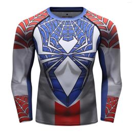 Men's T Shirts Custom Logo Men T-shirt Long Sleeve Compression Tee Gym Fitness Sport Rashguard