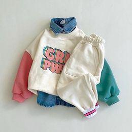 Clothing Sets Autumn Baby Sweatshirt Set Fashion Letter Print Tops Pants Suit born Tracksuit Girls Clothes SetsSold Separately 230311