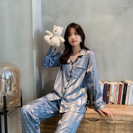 Women's Sleepwear Large Bust 5XL Satin Silk Pajamas Women Summer Pyjamas Home Clothes Nightwear Pajama Set Long Nightgown