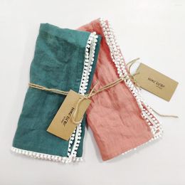 Table Cloth French Linen Napkin Stoashed Solid Colors With Trims Factory Wholesale Price