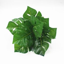 Decorative Flowers 9 Fork Artificial Leaves Tropical Palm Simulation Leaf For Hawaiian Luau Theme Party Decor Pography Background Props