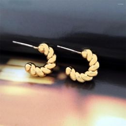 Hoop Earrings Trendy 18K Gold Plated 5mm Thinckness 16mm Diameter Twirl For Women Girl Unisex Modern High Quality Boho Jewellery