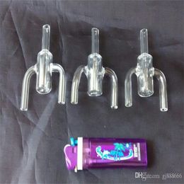 Hookahs Fork transparent tee glass bongs accessories Glass Smoking Pipes Colourful mini multi-colors