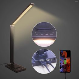 Table Lamps Desk Lamp Dimmable 5 Colours LED Reading Night Light Timer Function With USB Charging Cable For Home Office