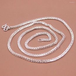 Chains Pure S999 Fine Silver Women Men 2mmW Wheat Foxtail Chain Link Necklace 50cmL 6-8g