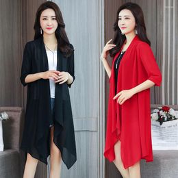 Women's Jackets 2023 Summer Chiffon Women Sun Protection Clothing Female Long Loose Shawl Cardigan Ladies Thin Beach Lady Outerwear