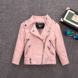 Jackets 2 14Y selling Pu leather jackets for baby girl and boys loose good quality children coats kids spring sutumn tops ws410 230313