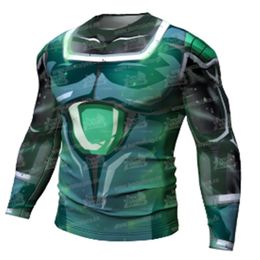 Men's T Shirts Anime Role-playing T-shirt Long-sleeved 3d Cartoon Print Top Compression Tight-fitting Running Fitness Sweatshirt Breathable