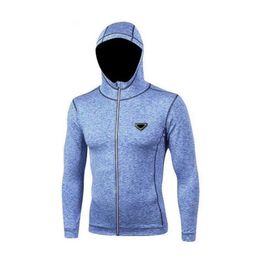 Fashion Designer Men's Jackets Hoodies Sweshirts Fitness Men's High-elastic Sports Hooded Zippered Cardigan Sweer Quick-drying Running Suit Tight-fitting s1