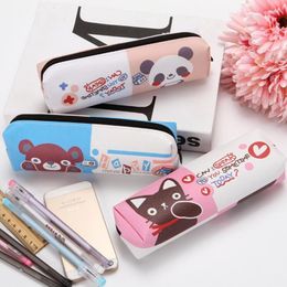 Leather Pencil Case Pouch Stationer Etui Pennen Kawaii Pen Bag Trousse Stylo School Supplies Stationery For Boys Girls