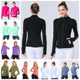 Yoga-Jacke für Damen, lange Ärmel, Jacken, Definieren, Workout, Sportmantel, Fitness-Kleidung, Mädchen-Jogging-Outfit, schnell trocknendes Oberteil, solides Reißverschluss-Damen-Sweatshirt, Sportbekleidung für Damen