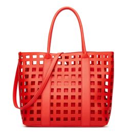 Versatile women's bag Fashion handbag 2-piece design solid color PU Tote bag