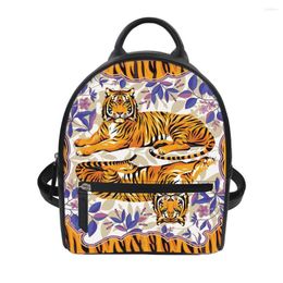 School Bags Tiger Print Female Backpack Supplies Schoolbag Women Casual Book Bag For Girls Mochila
