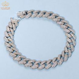 Charm Bracelets WUIHA Hip Hop Rock Solid 925 Sterling Silver Created Diamonds Cuba for Men Women Fine Jewellery Drop 230313