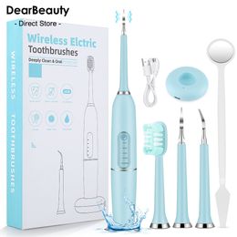 Other Oral Hygiene Portable Electric Sonic Dental USB Rechargeable Tooth Cleaner Calculus Stains Tartar Remover Dentist Teeth Whitening Tool 230311