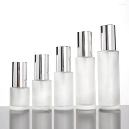 Storage Bottles Glass Clear Frosted 60ml Skincare Packaging Set With Lotion/Spray Pump