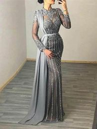 Casual Dresses IDress Sparkly Evening Gowns Women Long Sleeve Sheer Mesh Patchwork Maxi Bodycon Wedding Dress Night Club Party