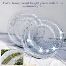 Life Vest & Buoy 45-75cm Transparent Glitter Pool Foats Swimming Ring For Adult Children Inflatable Tube Giant Float Boys Girl Water Fun Toy