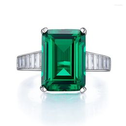 Cluster Rings 2023 925 Silver Retro Emerald Green Diamond Ring 10 14 Simple Fashion