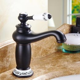 Bathroom Sink Faucets Retro Magic Lamp Style Basin Faucet Copper Toilet And Cold Antique Kitchen Black