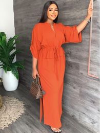 Casual Dresses Fashion Green Bohemian Pleated Dress Streetwear Fashion Casual Cute Women Long Maxi Dresses Elegant Vestidos Summer Autumn 230313