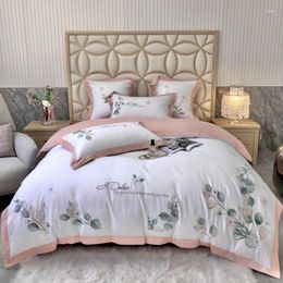 Bedding Sets High Luxury Printed Flower Pure Cotton Set Duvet Comforter Cover Bedsheet Pillowcas Bed Linen Year For Adult