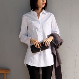 Women's Blouses Shirts S-4XL Plus Size Blouse Ladies Female Boyfriend Style Casual Roll-Up Sleeve Lapel Collar Large Size White Tops Women Shirts 230313