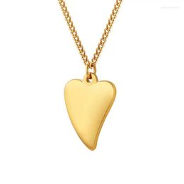 Pendant Necklaces Simple Ins Style Fashion Jewelry Heart Gold Plated Silver Stainless Steel Three-Dimensional Love Necklace