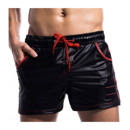 Men's Shorts Summer Faux Leather Men Shorts Casual Loose With Pockets High Quality Male Short Pants Comfortable Soft Man Shorts 230313