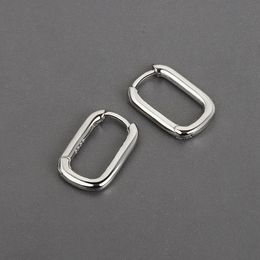 Hoop Earrings & Huggie 925 Sterling Silver For Women Trendy Simple Geometric Oval Party Accessories Jewelry Gift